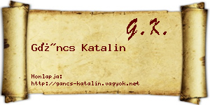 Gáncs Katalin névjegykártya