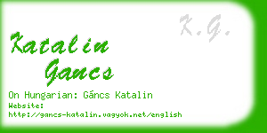 katalin gancs business card